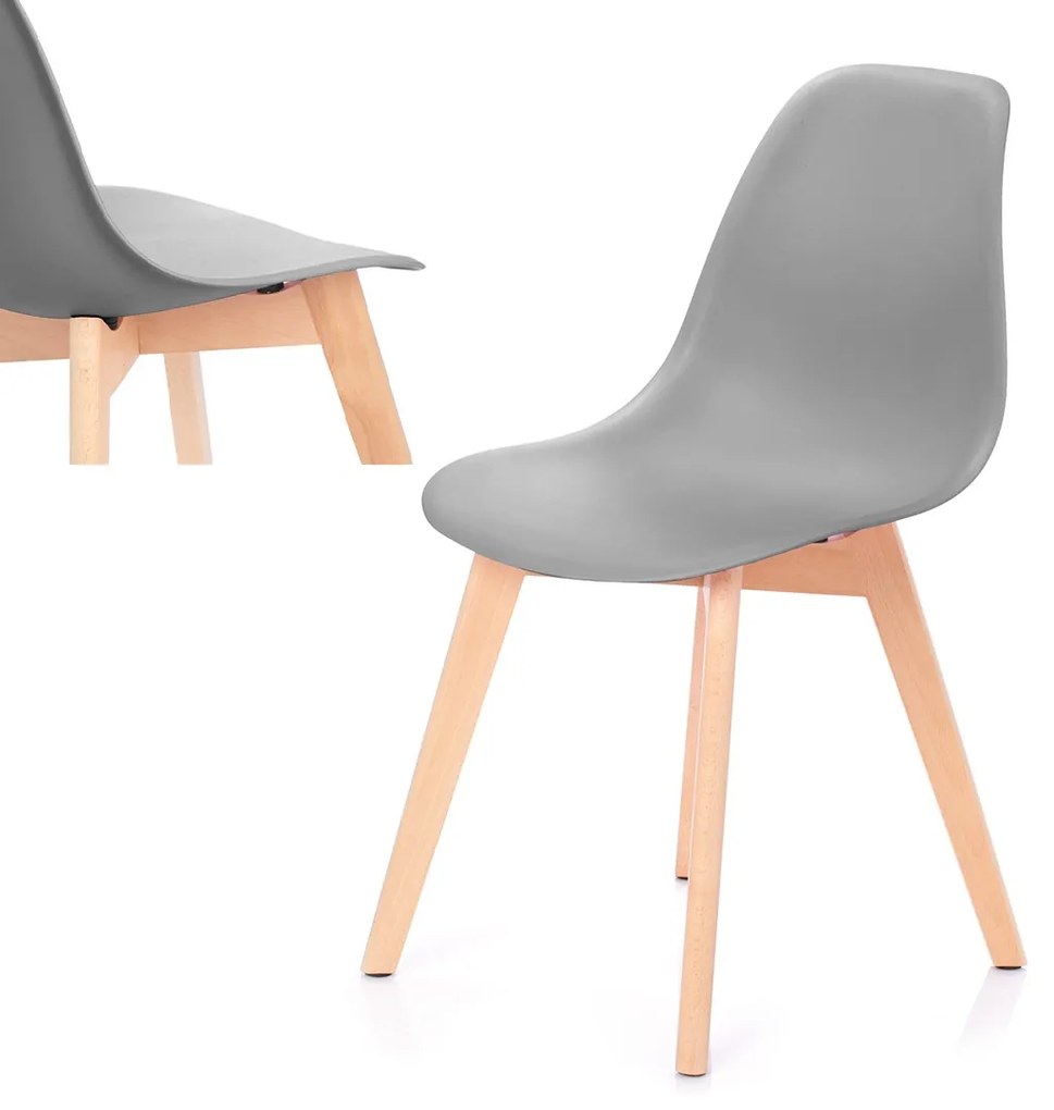 Scaun KITO gri inchis cu picioare din fag