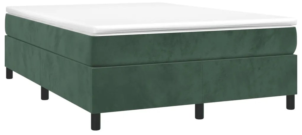 Cadru de pat box spring, verde inchis, 140x200 cm, catifea Verde inchis, 35 cm, 140 x 200 cm