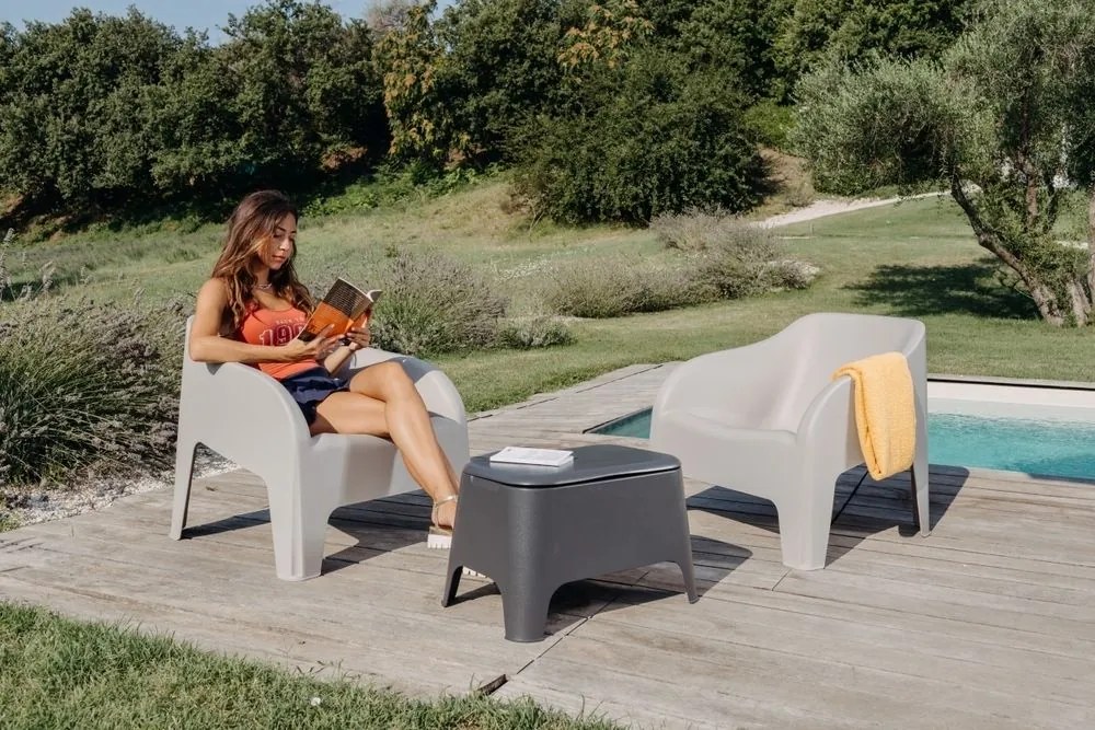 PETRA ARMCHAIR fotoliu din plastic, gri