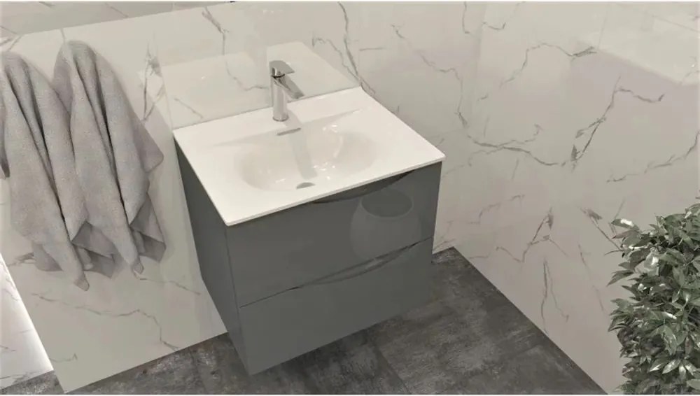 Lavoar incastrat Rune Asger dreptunghiular 61 cm alb lucios
