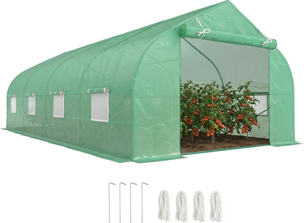Outsunny Sera Gradina Verde Pentru Legume 6x3x2 | Aosom Romania