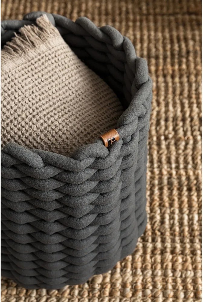 Coș de depozitare din material textil ø 25x25 cm Peach Skin Round M – Bigso