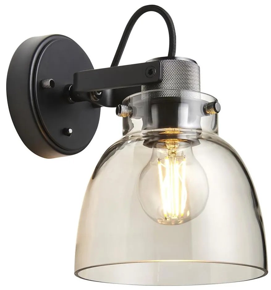 Endon 107011 - Aplica de perete cu spot URBAN 1xE27/10W/230V negru/fumuriu