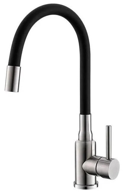 Baterie de chiuvetă cu pipă flexibilă ALVEUS 1144432 MINTAS 34 cm crom/negru