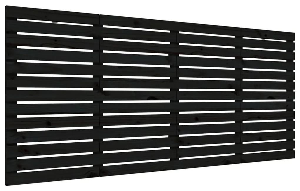 824702 vidaXL Tăblie de pat pentru perete, negru 166x3x91,5 cm lemn masiv pin