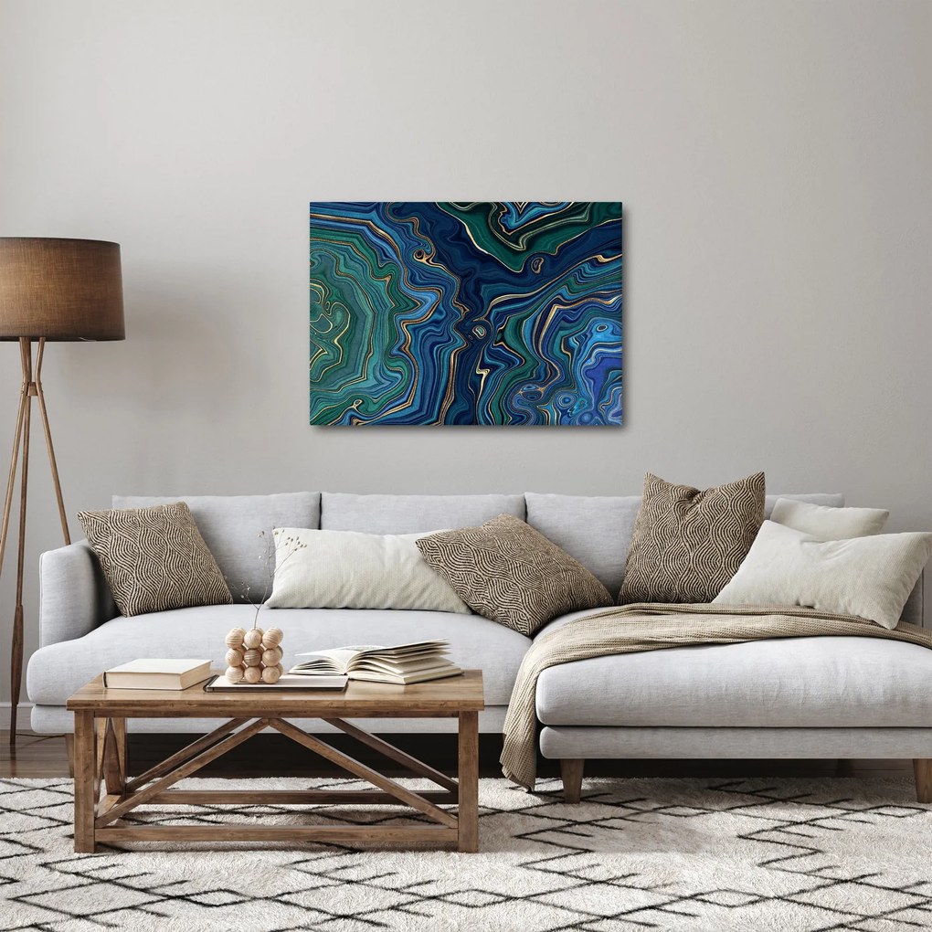 Tablou - Marmură verde- albastru (70x50 cm)