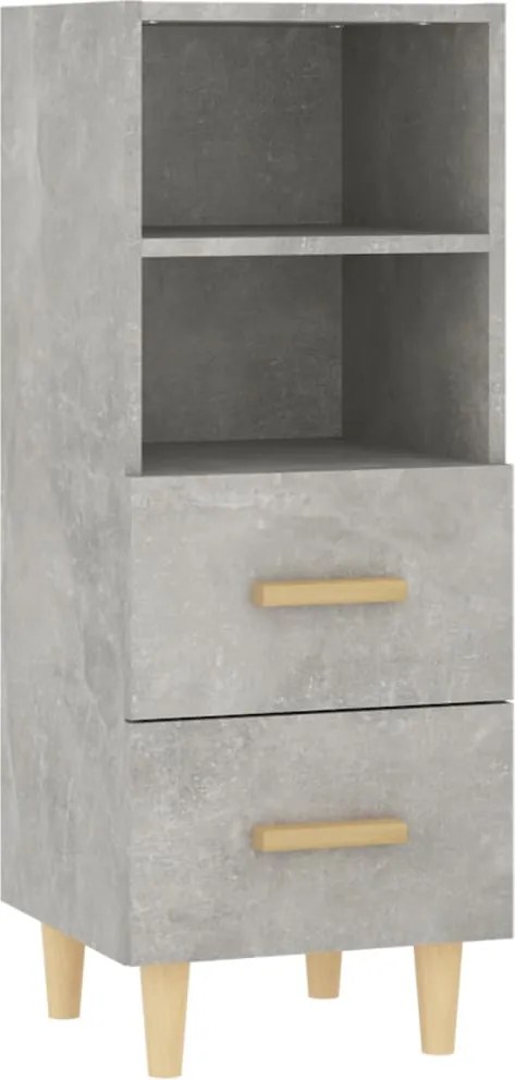 vidaXL Servantă, gri beton, 34,5x34x90 cm, lemn compozit