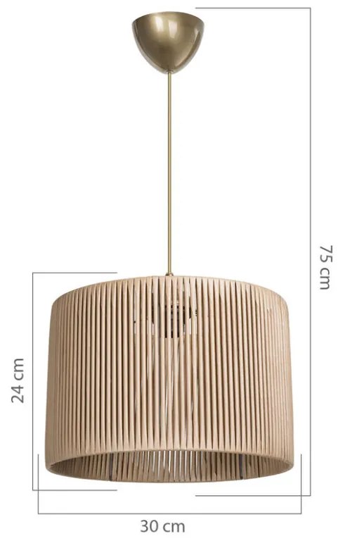 Lustra cu o singura lumina PWL-1118, E27 natural, 30x75 cm