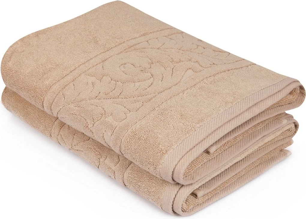 Set 2 prosoape baie SULTAN, bej, bumbac, 70x140 cm