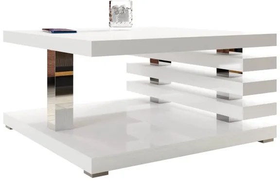 Măsuță de cafea KYOTO 31x60 cm alb lucios