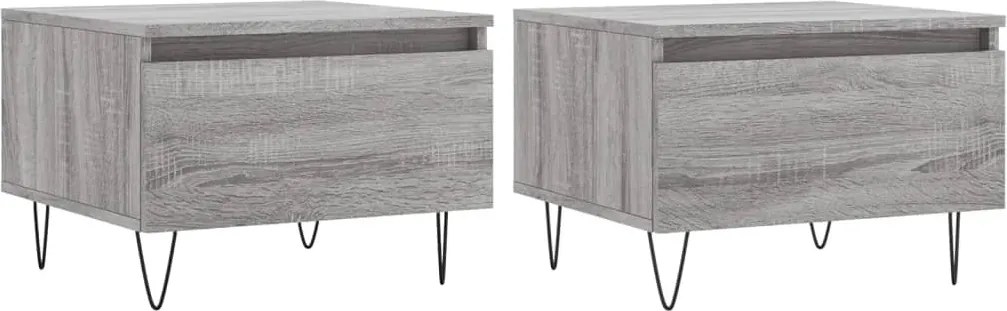 vidaXL Măsuțe de cafea 2 buc. gri sonoma 50x46x35 cm lemn compozit