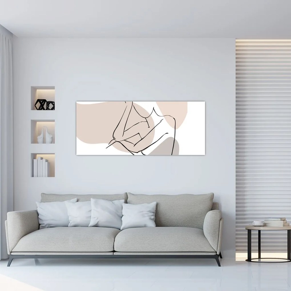 Tablou - Femeie corp linie de artă N⁰1 (120x50 cm)