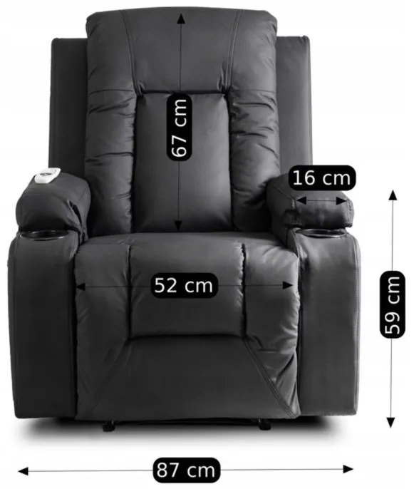 JAKS Fotoliu de masaj piele eco neagră Box