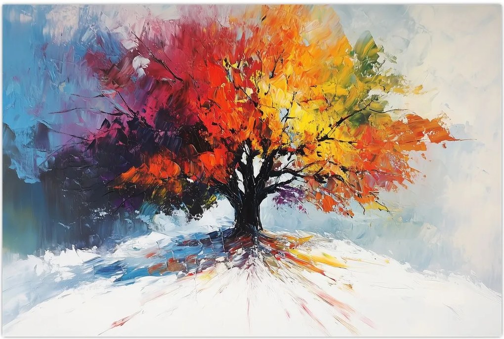 Tablou - Copac multicolor (90x60 cm)