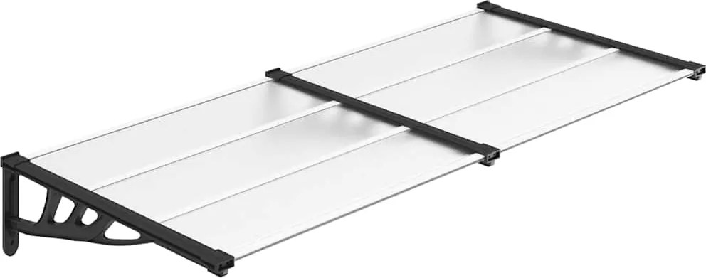 vidaXL Copertină de ușă, negru și transparent, 199x90 cm, policarbonat