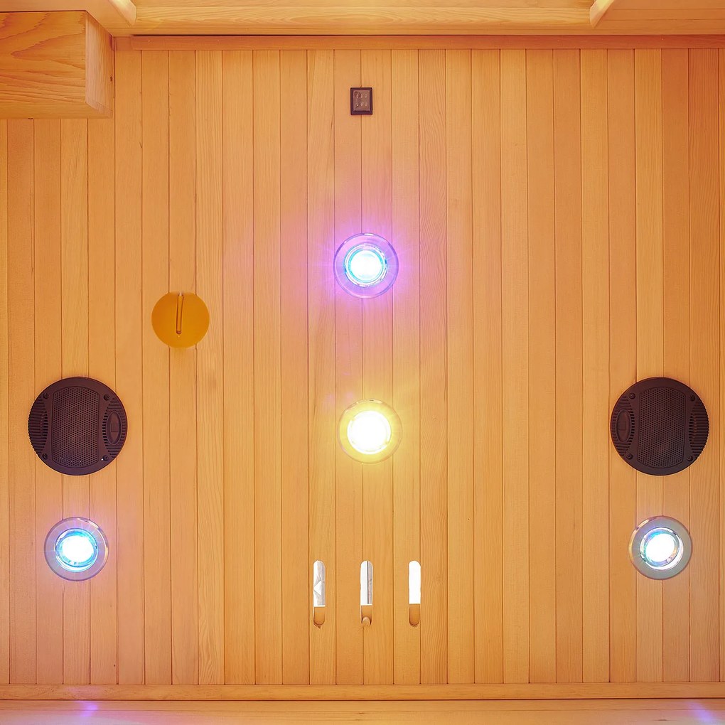 Infračervená sauna/ tepelná kabína Oslo s plnospektrálnymi žiaričmi a drevom Hemlock