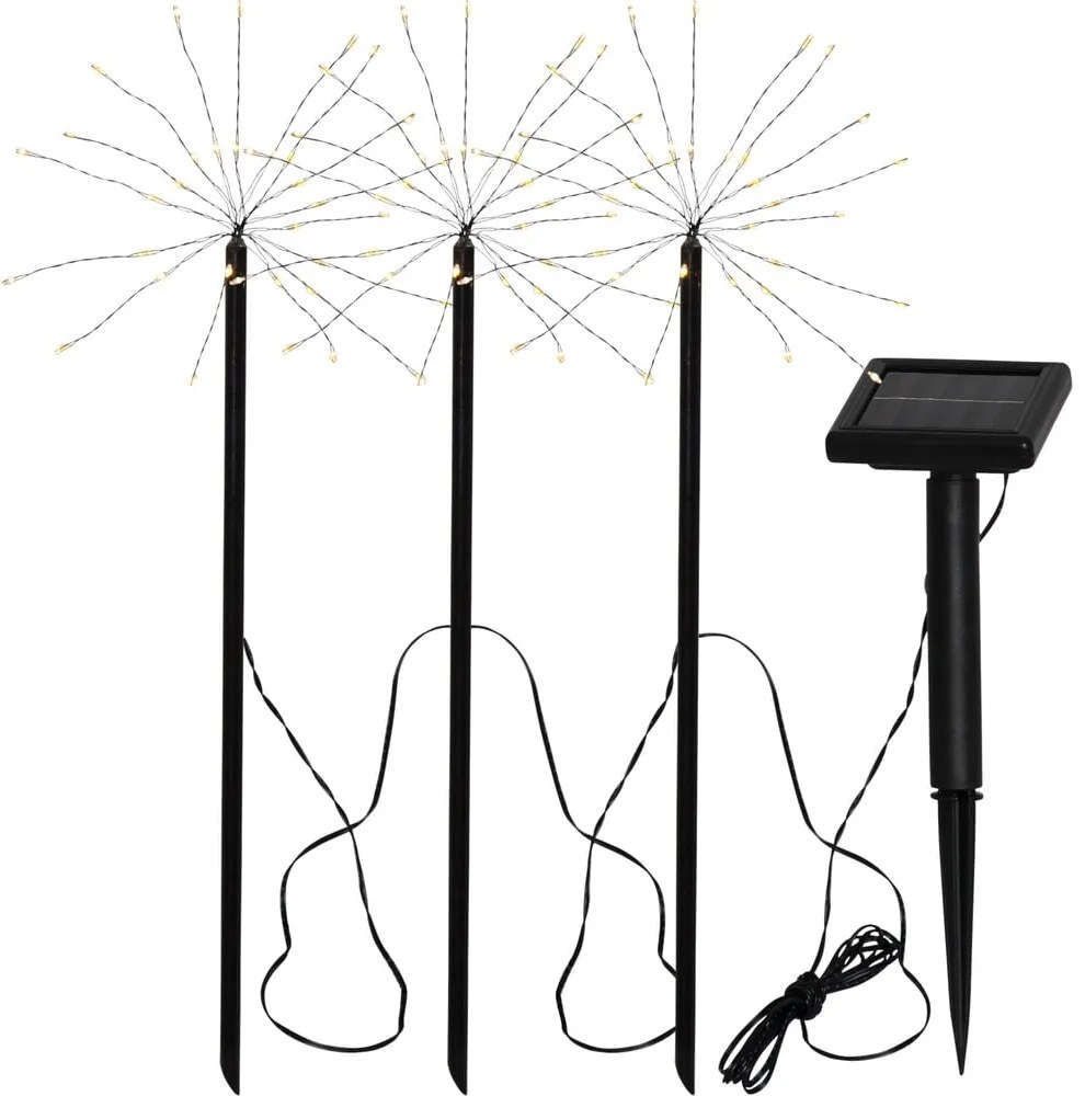 Set 3 lampadare solare pentru exterior Star Trading Firework, înălțime 40 cm