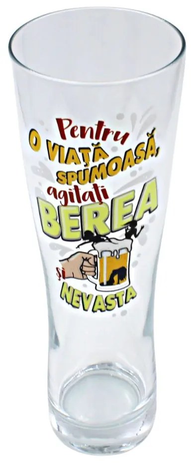 Pahar pentru bere VIAȚĂ SPUMOASĂ 600ml