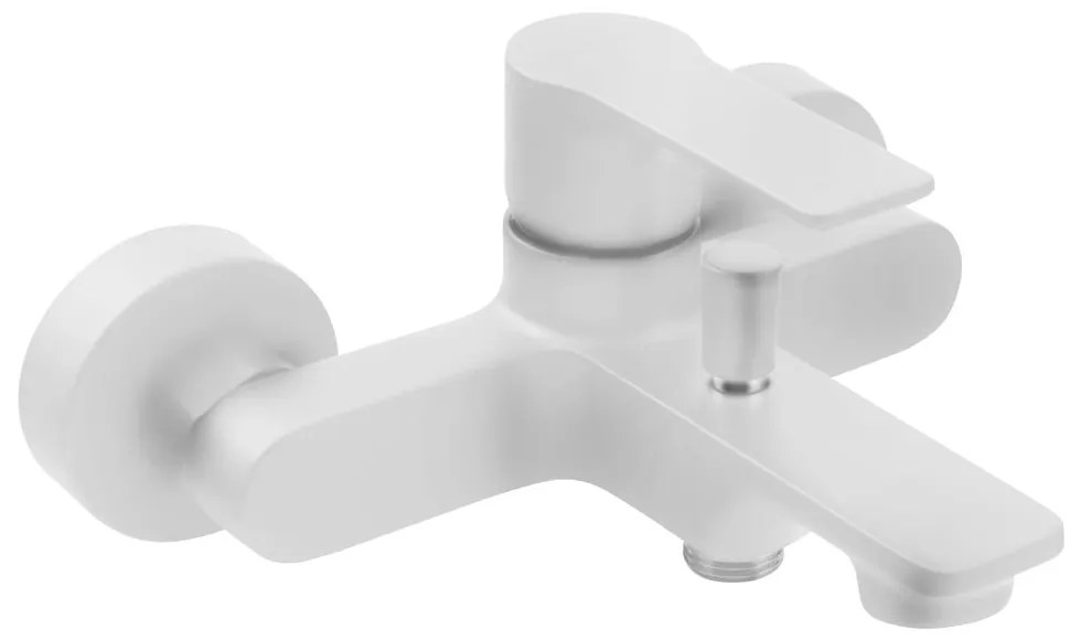 Baterie albă pentru cadă cu montare pe perete (2 ieșiri) Pax – Sapho