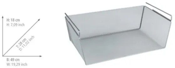 WENKO 53143100 - Coș 49 x 28 cm, argintiu