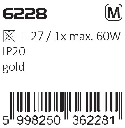 Lustra, Pendul metalic auriu ROWENA 6228 RX
