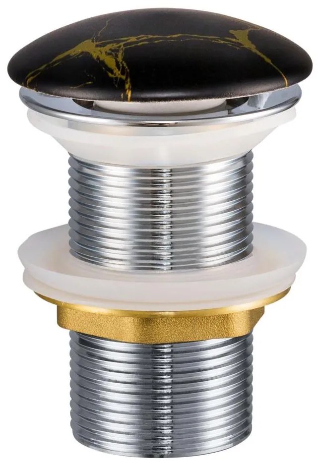 Ventil de lavoar COMAD CLICK-CLACK T201M-B12-3 CLICK-CLACK d. 7 cm negru mat