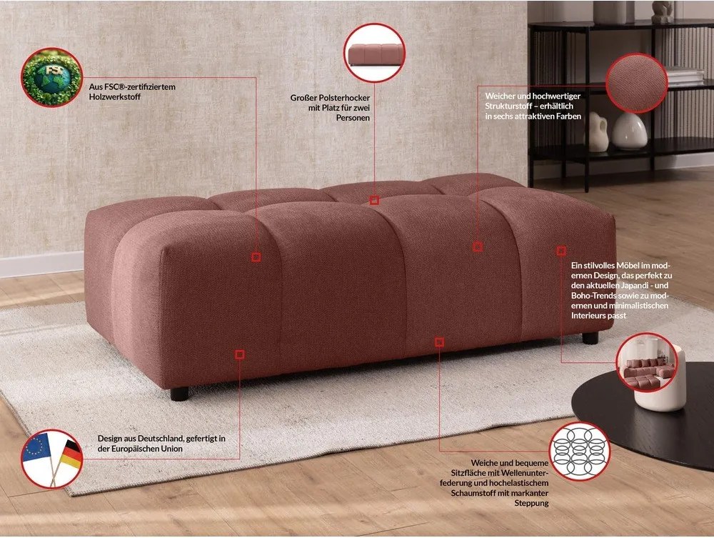 Taburet teracotă Albane – Ropez