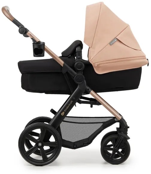 Cărucior de copii combinat 3 în 1 KINDERKRAFT MOOV 2 Sand beige + scaun auto MINK PRO