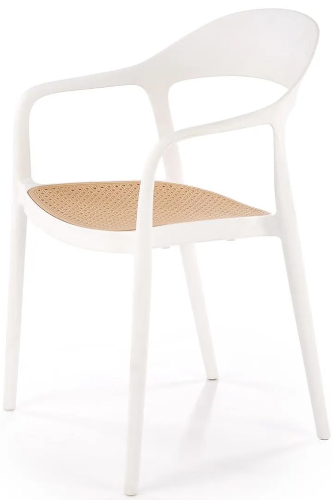 Scaun de grădină Karo(alb + natural). Promo -6%. 1092587
