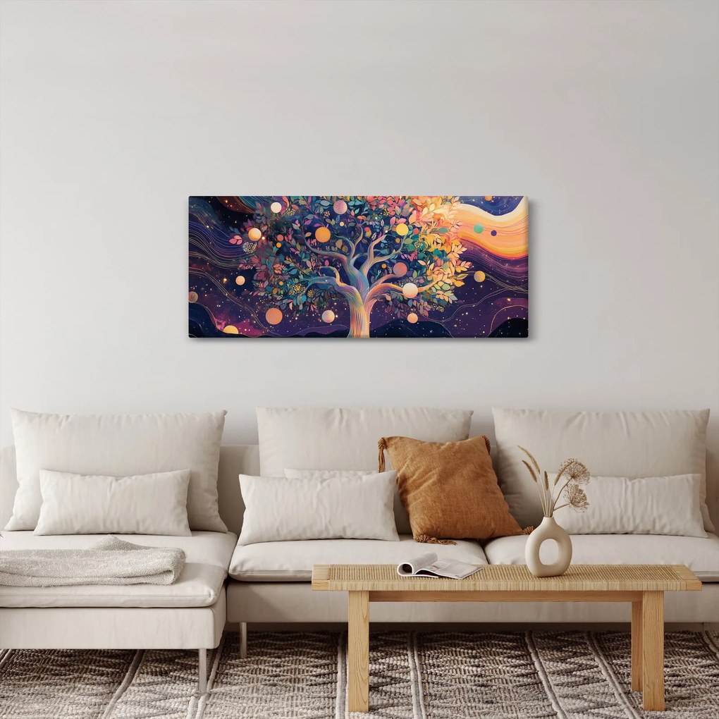Tablou – Arbore violet plin de energie (120x50 cm)