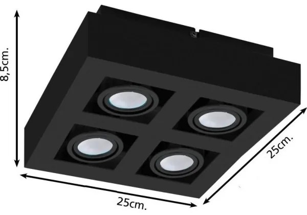 Eglo 31065 - Spot LED MENDOZA 4xLED/4,7W/230V 3000K negru