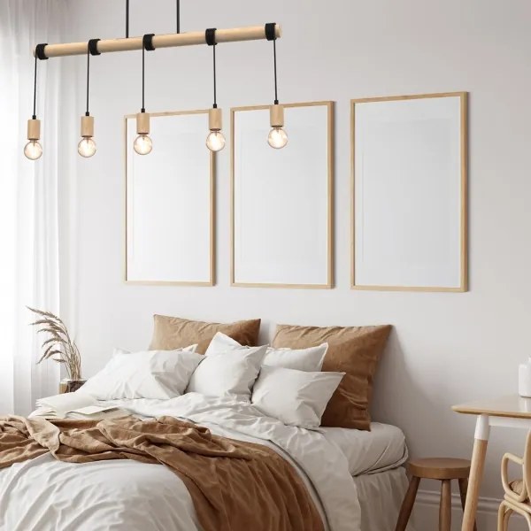 Lustră aplicată VIGA 5xE27/60W/230V lemn