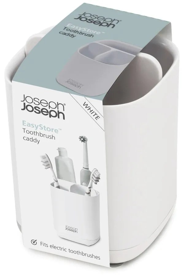Suport pentru periuță de dinți Joseph Joseph EasyStore, alb