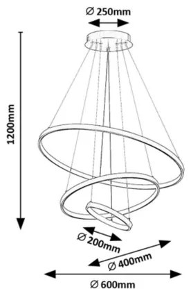Rabalux 72349 - Lustră suspendată pe cablu BELIZA LED reglabilă/90W/230V 3000-6500K + telecomandă