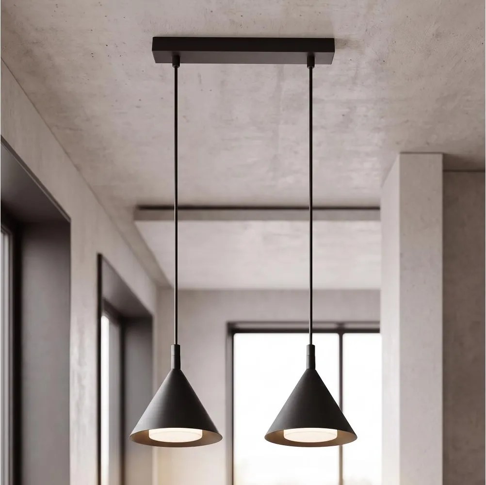 Brilagi - Lustră suspendată pe cablu CONE DOUBLE 2xGX53/15W/230V neagră
