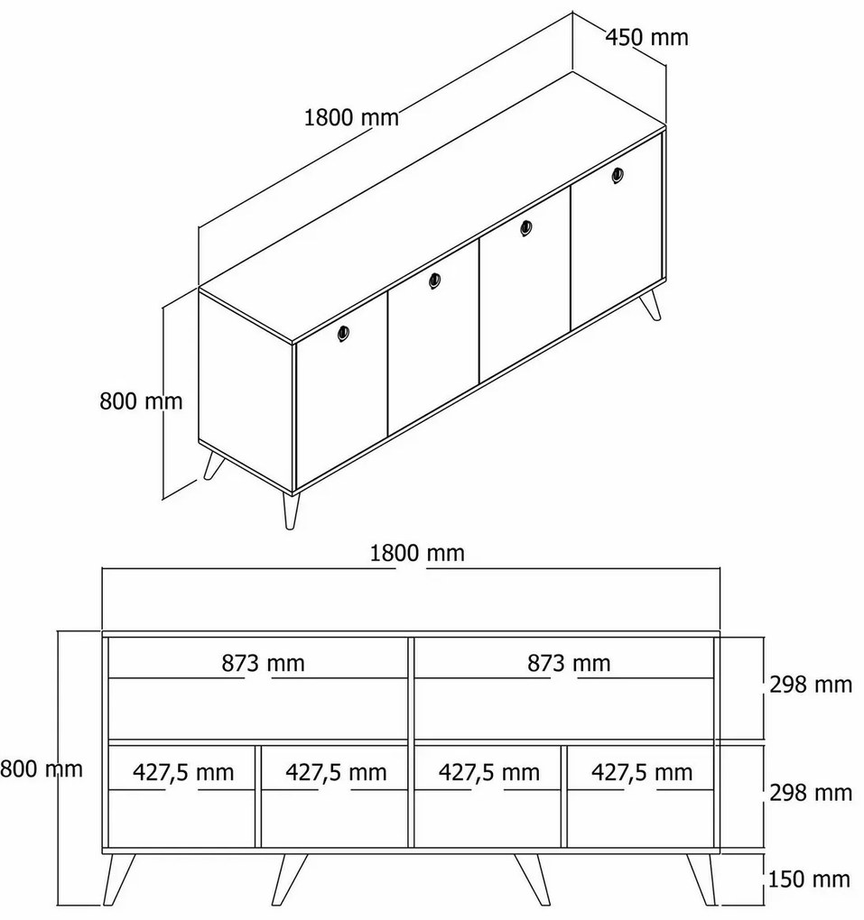 Dulap Elite Walnut and Black Marble