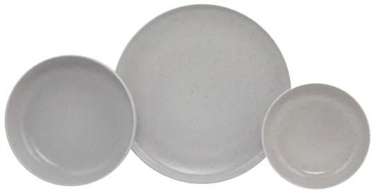 Set de veselă 18 piese, porțelan, gri