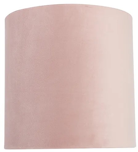 Abajur din catifea roz 20/20/20 cu interior auriu