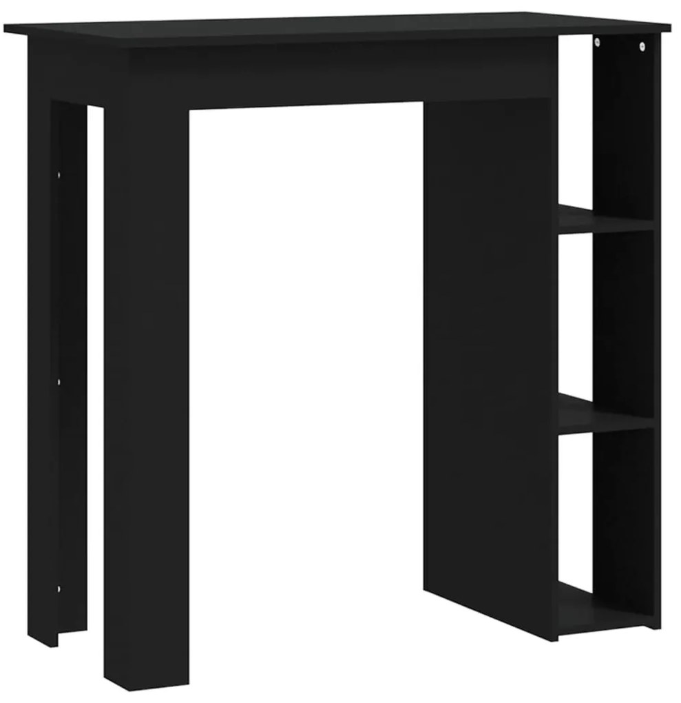 809459 vidaXL Masă de bar cu raft, negru, 102x50x103,5 cm, PAL