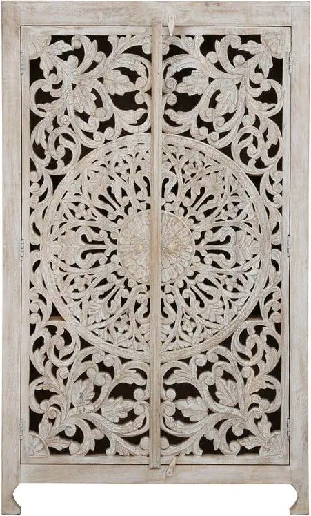 Dulap crem din lemn de mango 165x40 cm Kalita – Støraa