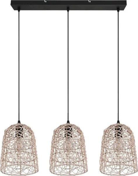Reality - Lustră suspendată pe cablu LOVIS, 3xE27/40W/230V, negru