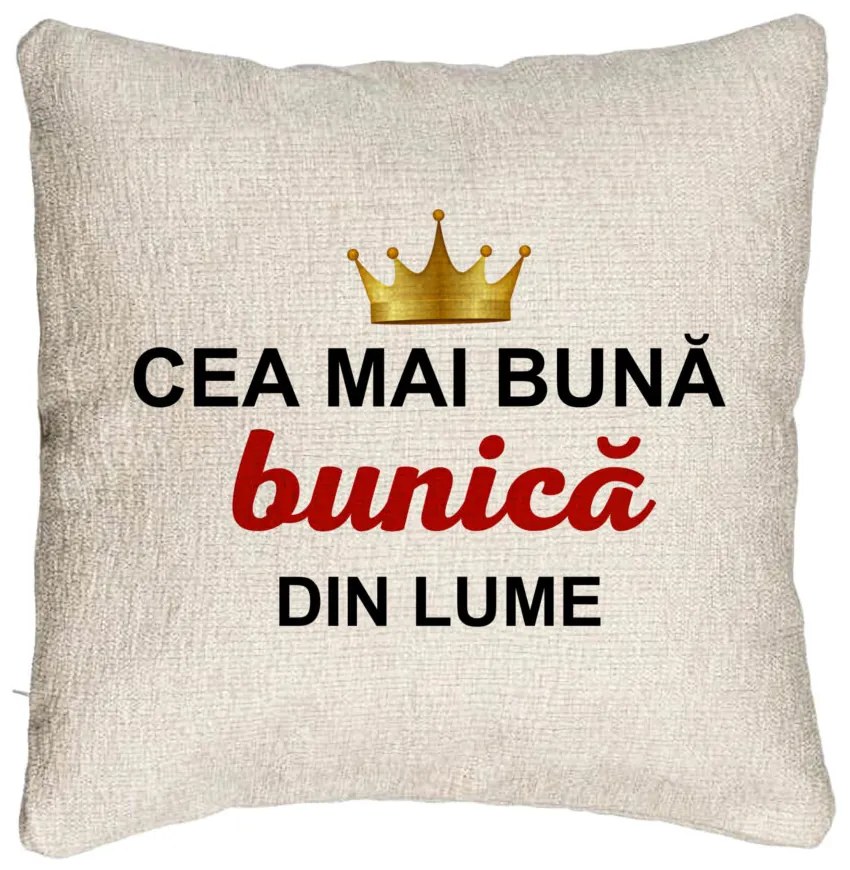 Perna Decorativa Canapea pentru Bunica 10, 40x40 cm, Cu fermoar