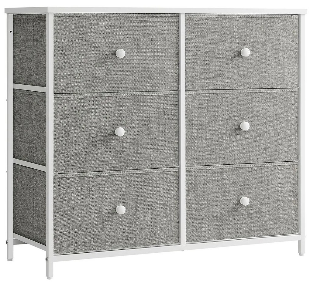 Comoda cu sertare HESTO 80x71 cm, alb/gri