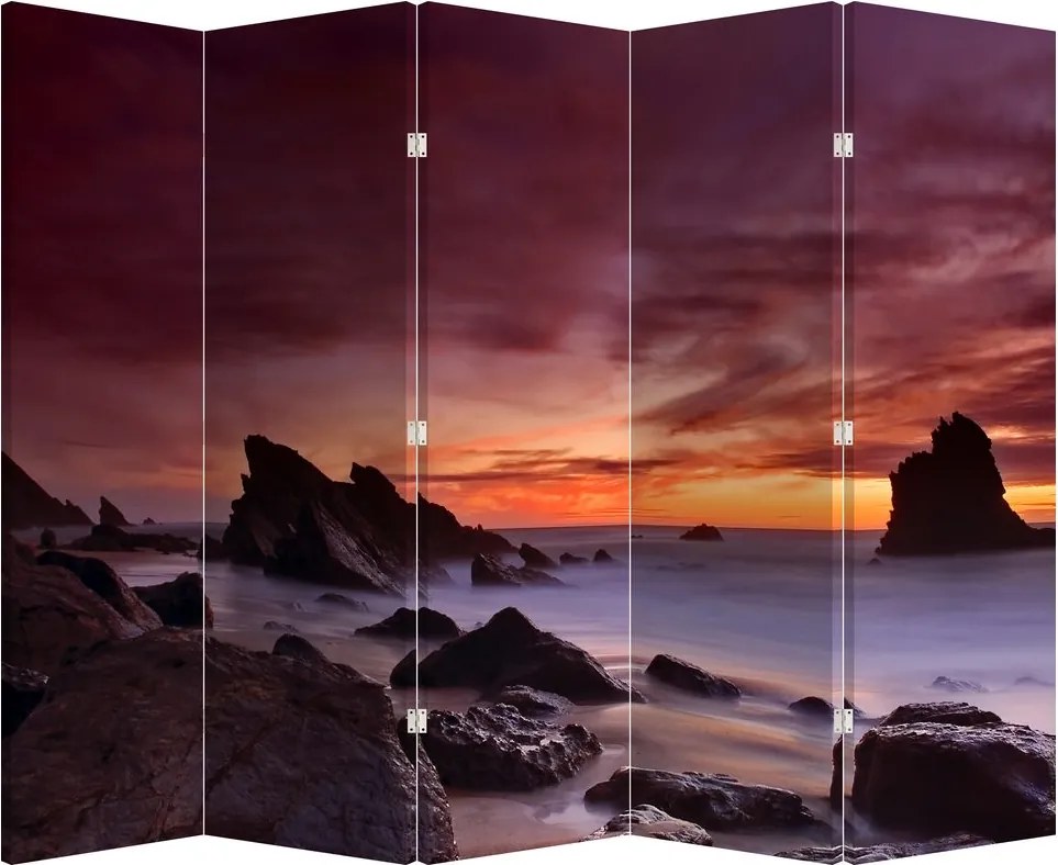 Paravan - Apus de soare pe mal (210x170 cm)