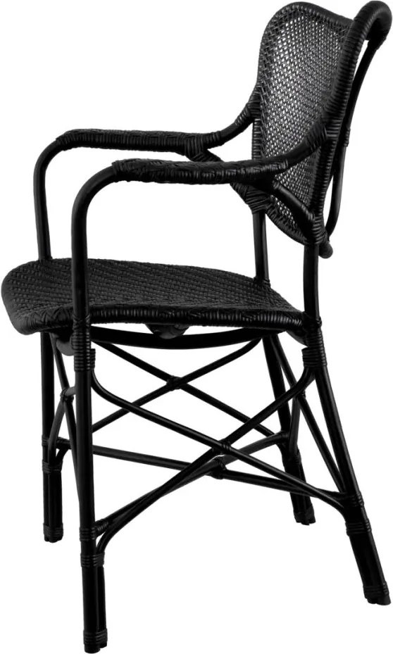 Scaun cu brate din ratan design LUX, Colony negru