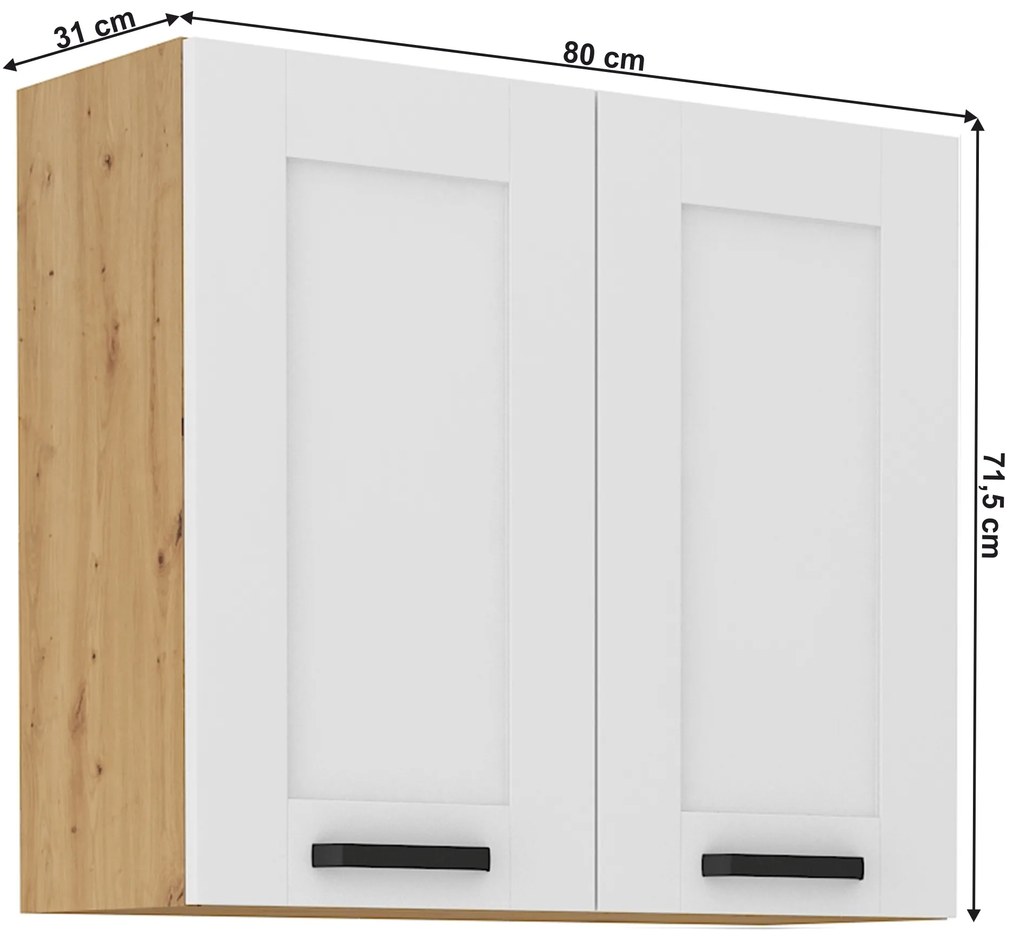 Dulap superior Lesana 2 (alb + stejar artisan) 80 G-72 2 F . 1063954