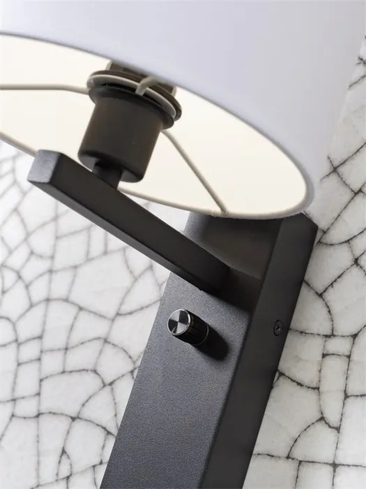 Aplica cu raft, mufa USB si abajur textil in Florence