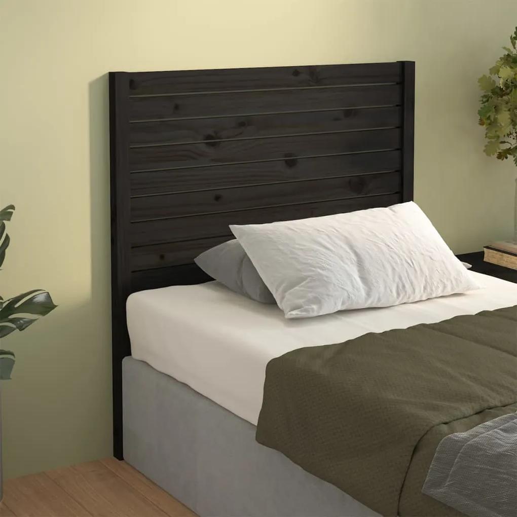 818999 vidaXL Tăblie de pat, negru, 81x4x100 cm, lemn masiv de pin