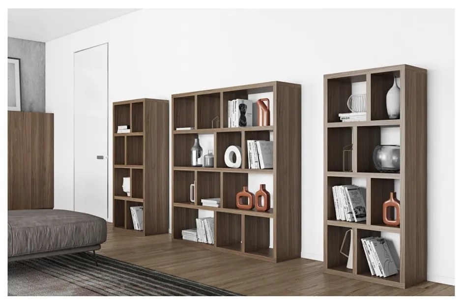 Bibliotecă TemaHome Berlin 4, decor lemn închis