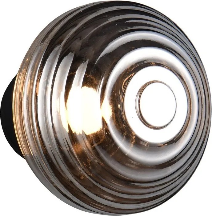 Aplică de perete gri închis LED din sticlă cu USB ø 15,5 cm Earl – Reality